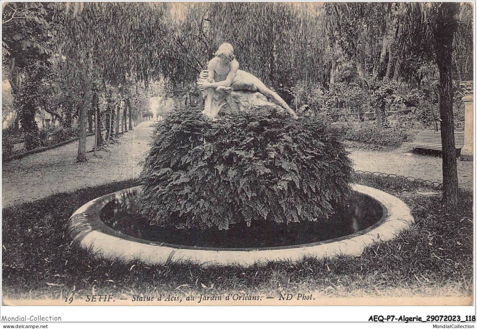 AEQP7-ALGERIE-0614 - Sétif - Statue B'acis Au Jardin D'orléans - Setif