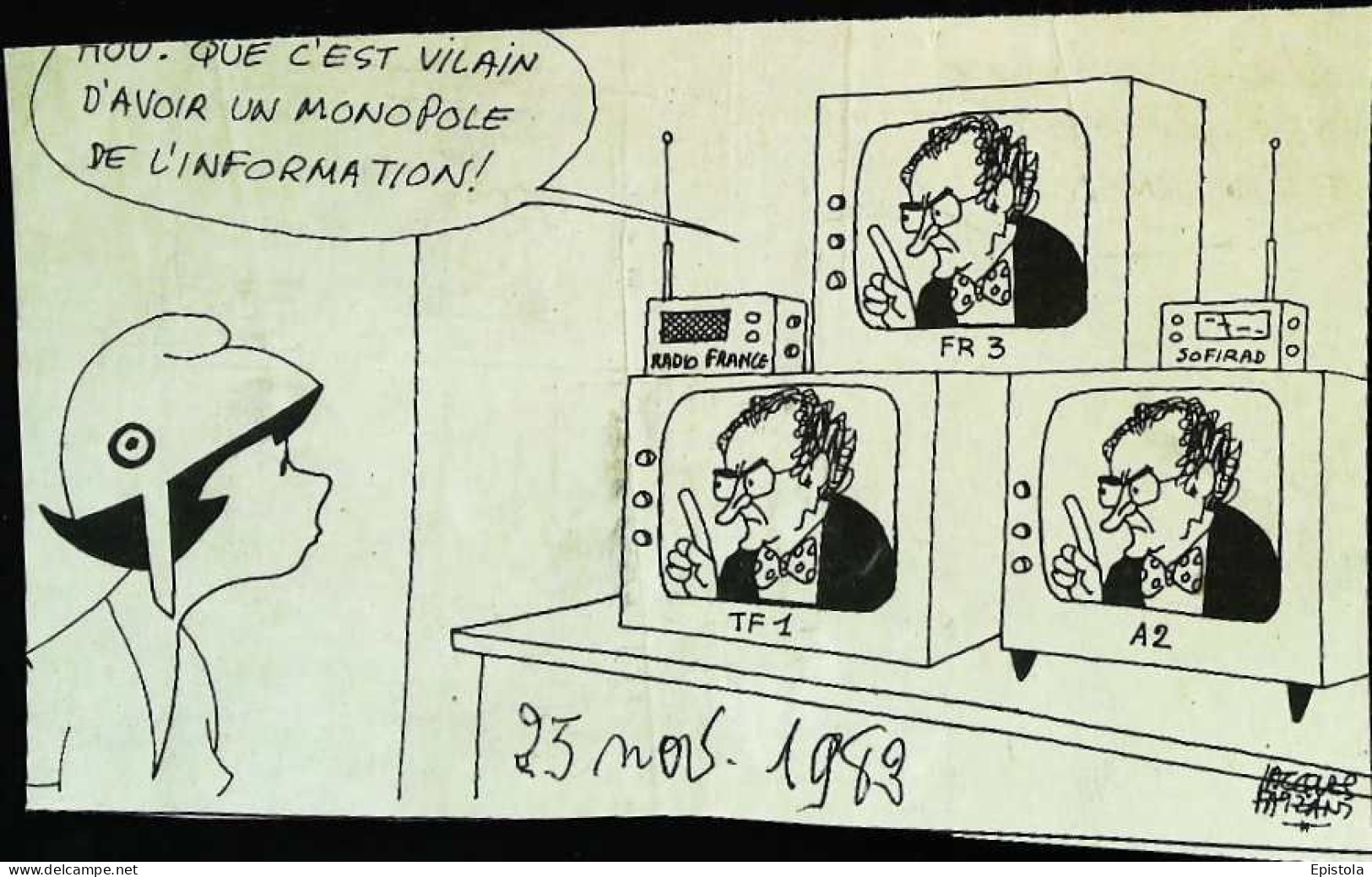 ► Coupure De Presse  Quotidien Le Figaro Jacques Faisant 1983  Television TF1  Antenne  2  FR 3 - 1950 à Nos Jours