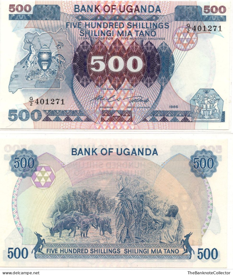 Uganda 500 Shillings ND 1986 P-24 UNC - Oeganda