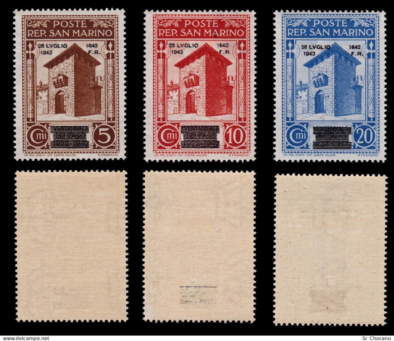 SAN MARINO .1943.SET 10 STAMPS.MH. - Ungebraucht