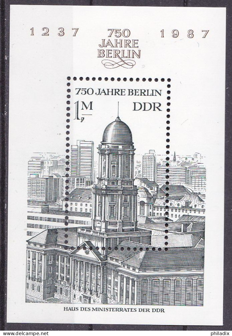 # (3027) DDR 1986 750 Jahre Berlin **/MNH Block 84 (Blk-75) - 1981-1990