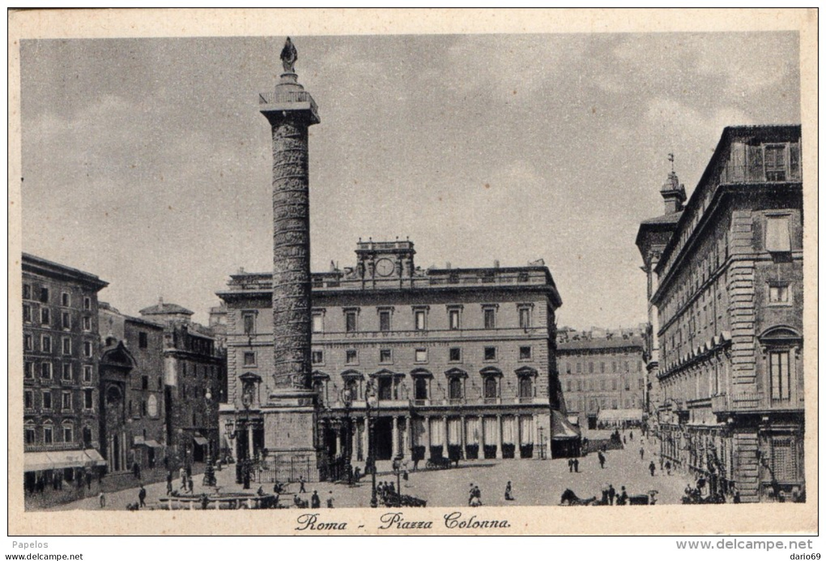 1931   CARTOLINA  ROMA PIAZZACOLONNA - Plaatsen & Squares