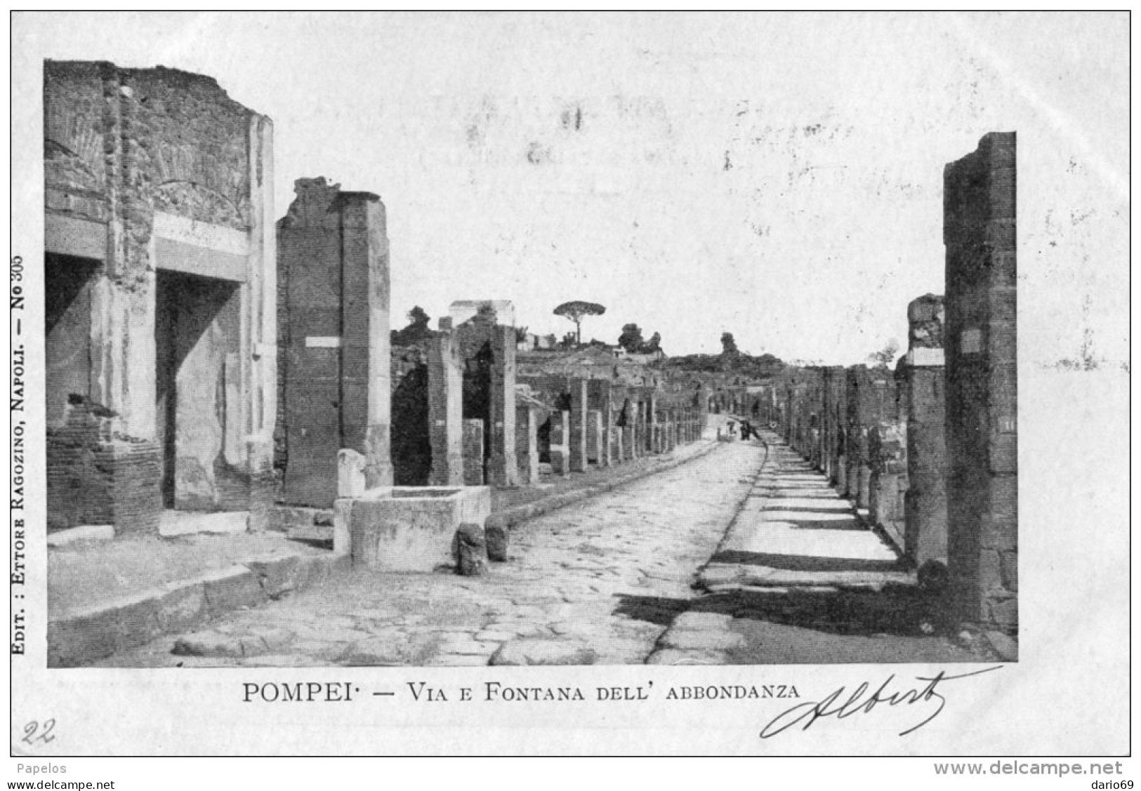 1903  CARTOLINA POMPEI - FONTANA DELL 'ABBONDANZA - Pompei