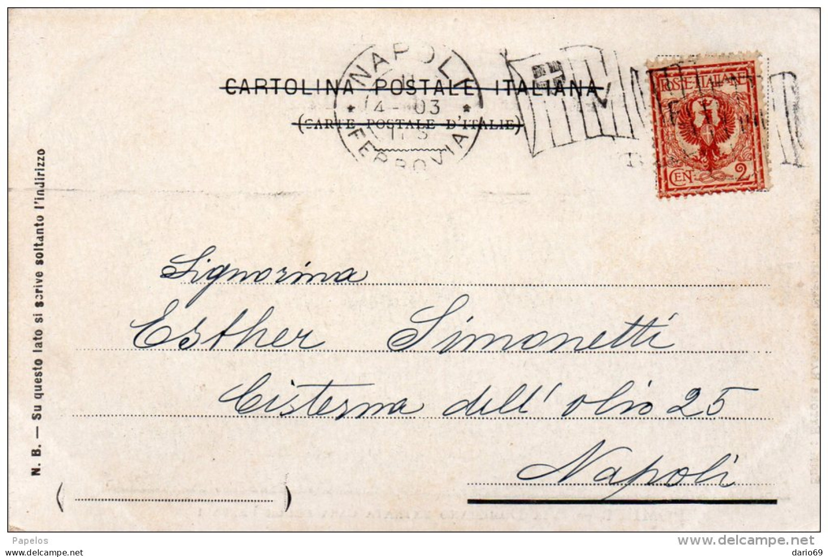 1903  CARTOLINA POMPEI - VIA DOMIZIANO - Pompei