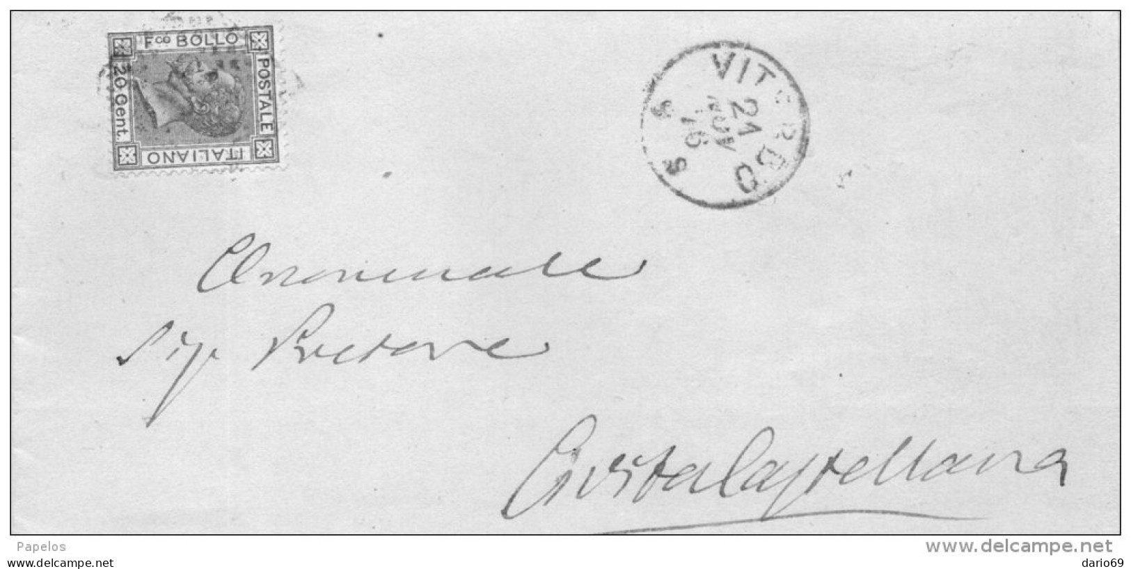 1876  LETTERA   CON ANNULLO VITERBO - Poststempel