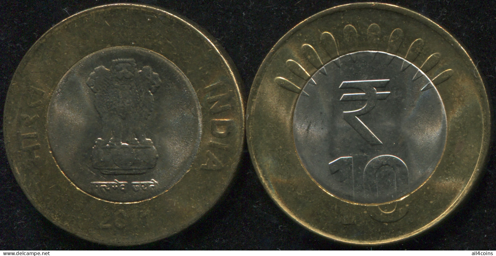 India. 10 Rupees. 2011 (Bi-Metallic. Coin KM#400. Unc) New Symbol Of Rupee - Indien