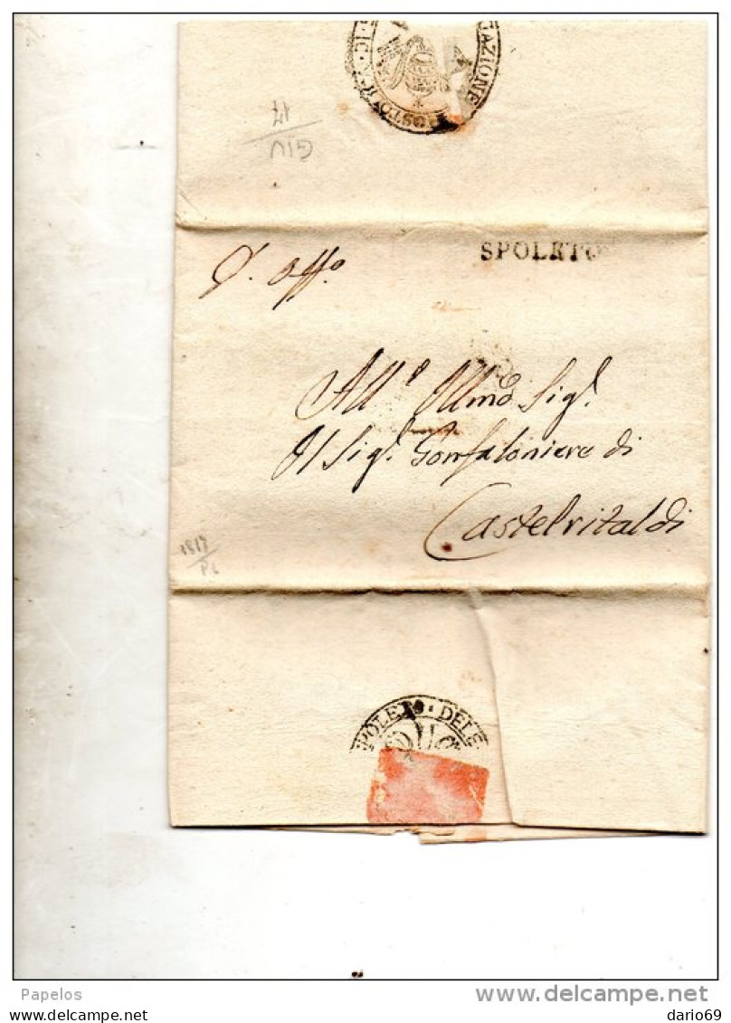 1817  LETTERA CON ANNULLO SPOLETO - ...-1850 Préphilatélie