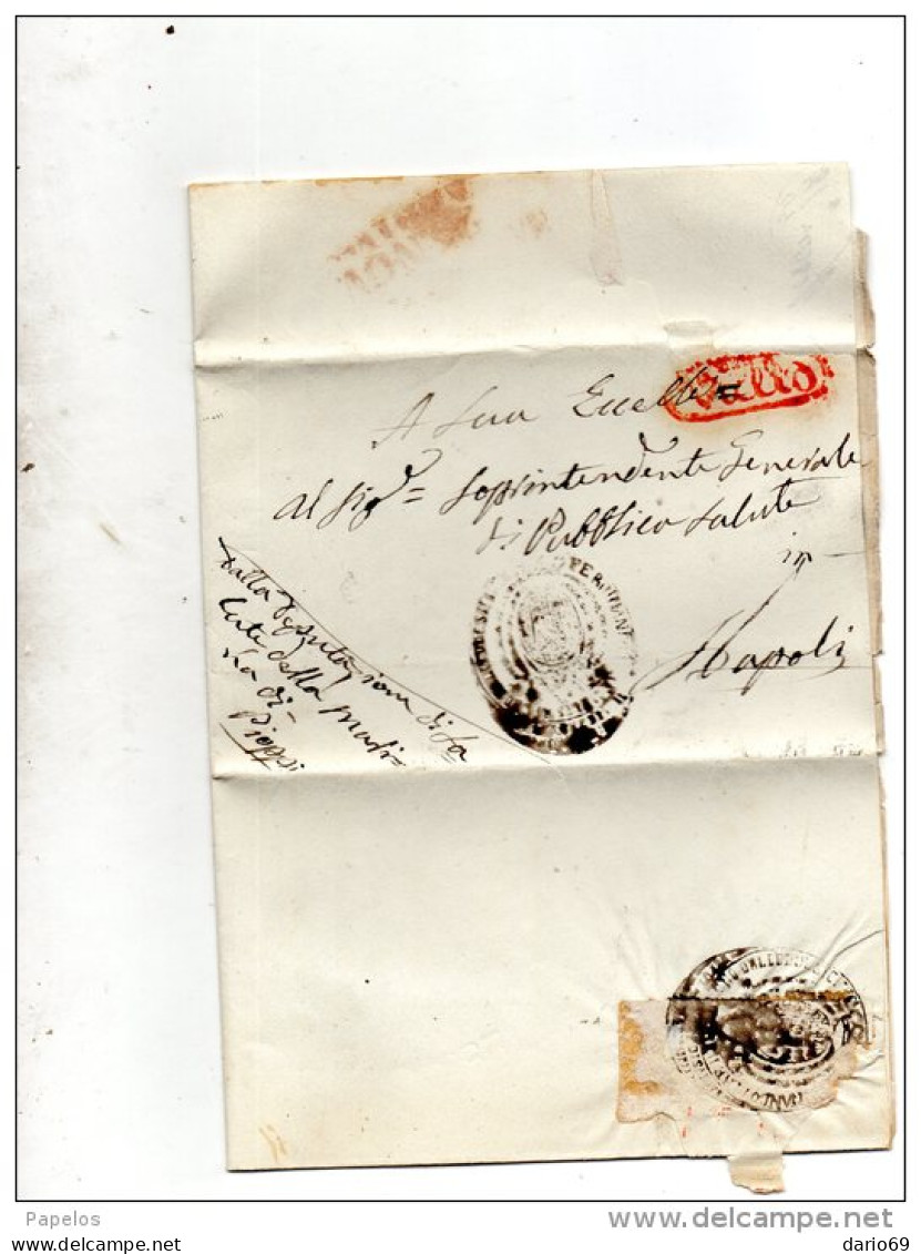 1837 LETTERA CON ANNULLO VALLO IN CORSIVO SALERNO - ...-1850 Préphilatélie