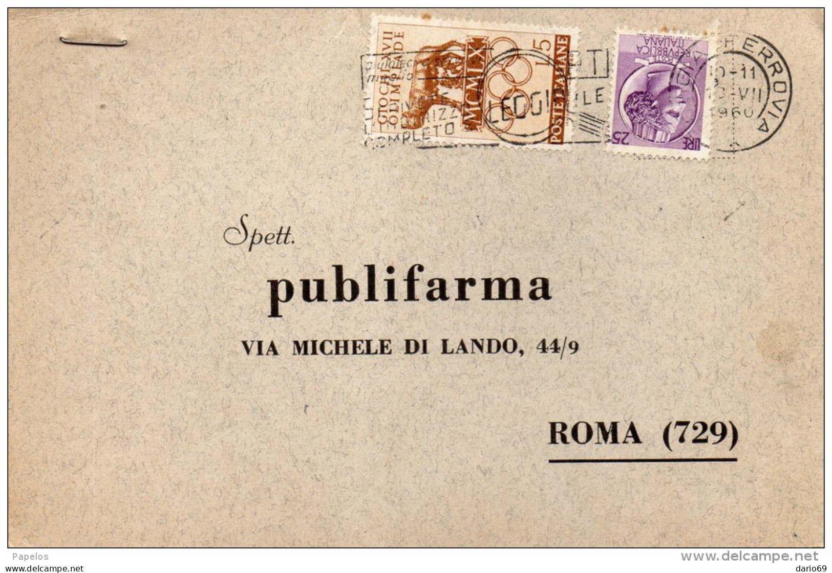 1960 CARTOLINA    CON ANNULLO  ROMA - 1946-60: Storia Postale