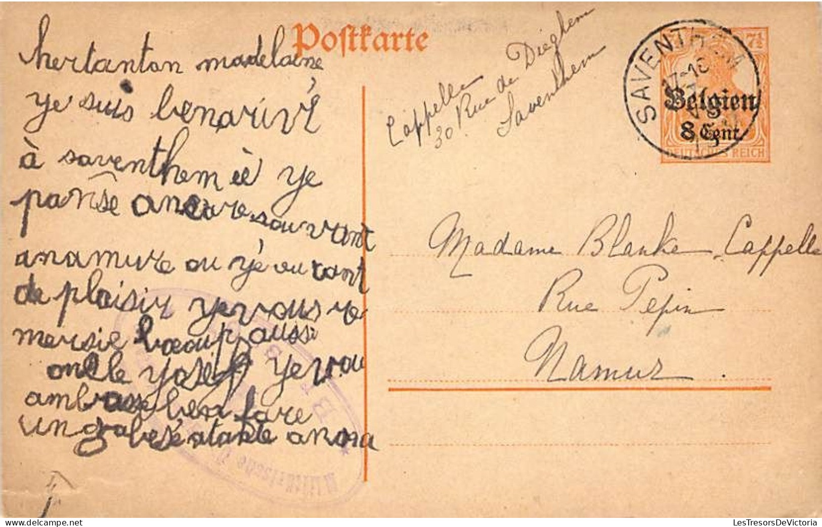 Lot De 8 Cartes Postales Anciennes - Entier Postal - De 1916 à 1918 - Oblitération Namur - Other & Unclassified