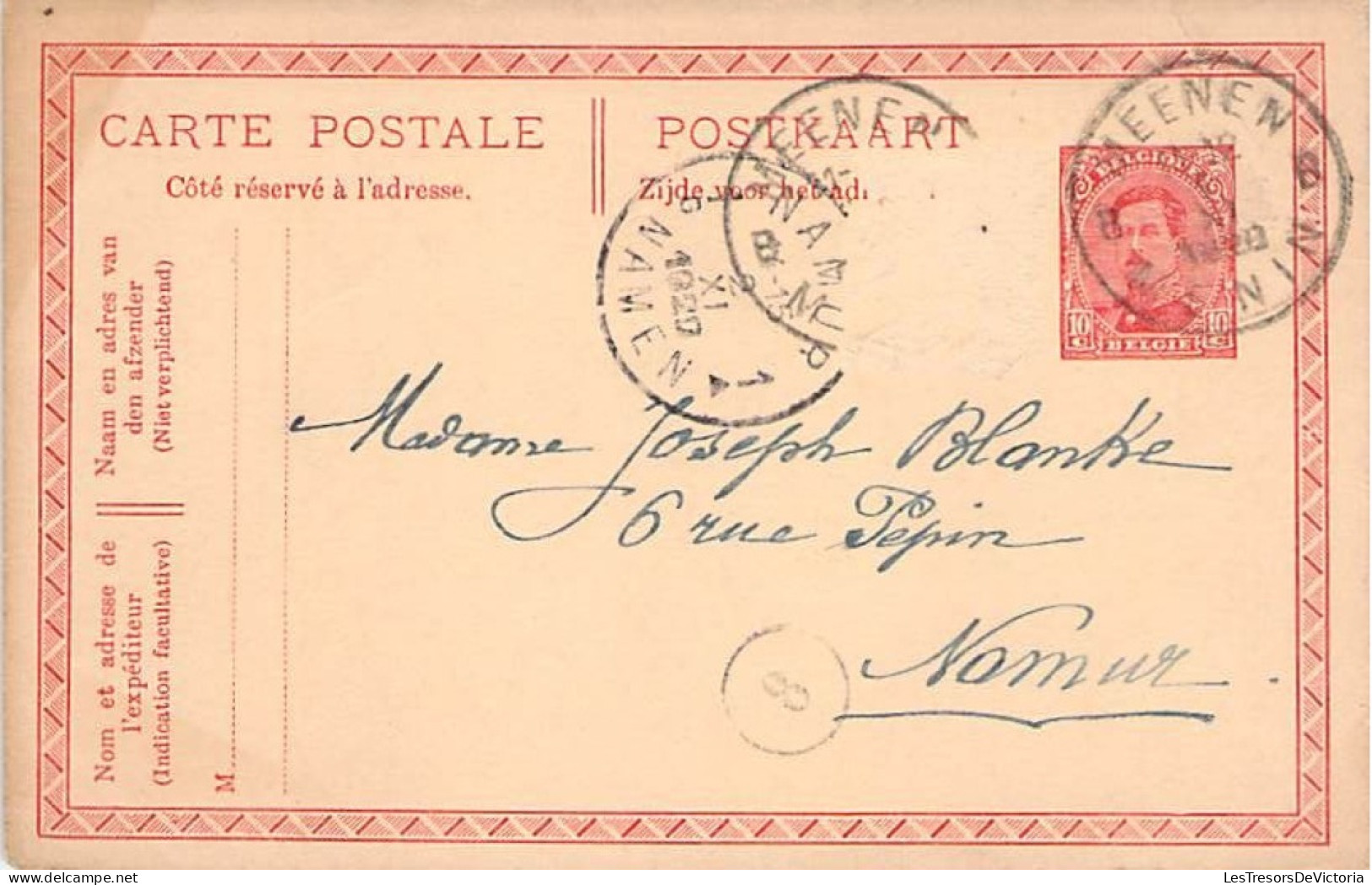 lot de 8 cartes postales anciennes - Entier postal - de 1916 à 1918 - Oblitération Namur