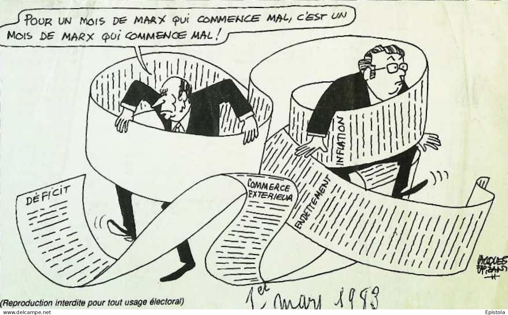 ► Coupure De Presse  Quotidien Le Figaro Jacques Faisant 1983 Ticket De Caisse Inflation Endettement - Desde 1950