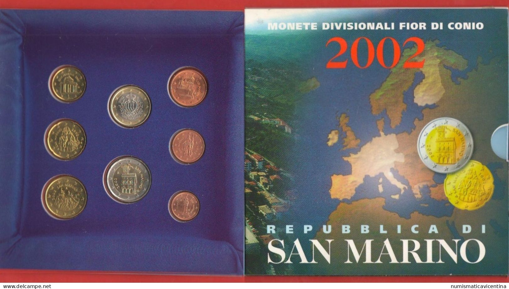 Euro 2002 € Serie Set Coin San Marino  Divisionale EURO Saint Marin Euro - San Marino