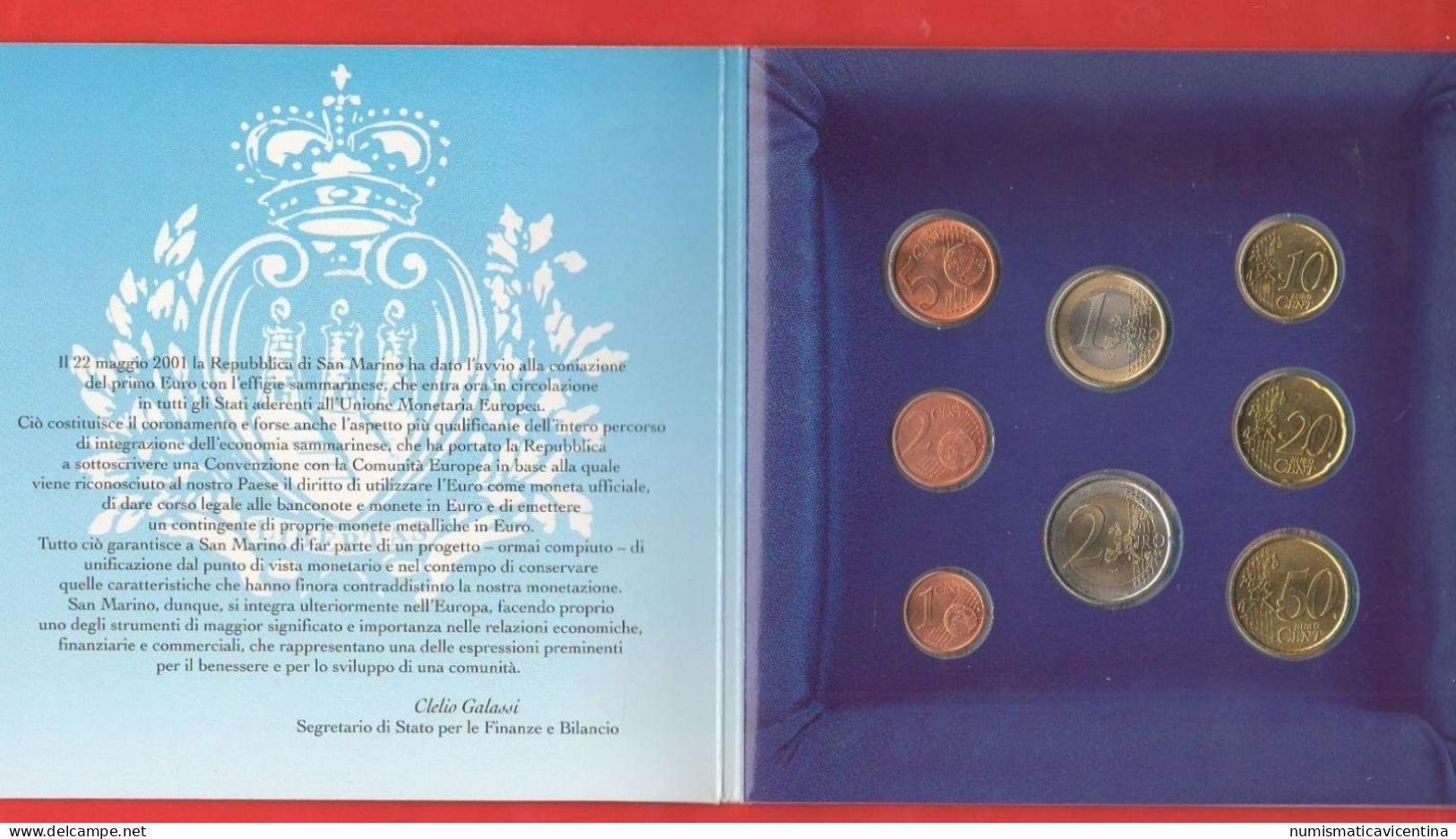 Euro 2002 € Serie Set Coin San Marino  Divisionale EURO Saint Marin Euro - San Marino