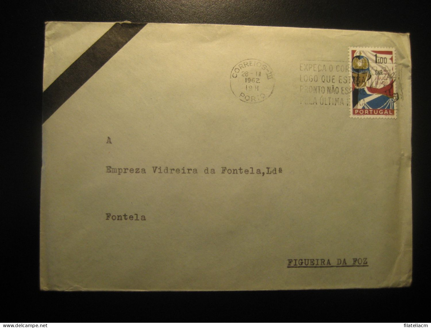 PORTO 1962 To Figueira Da Foz Cancel Condolence Duel Cover PORTUGAL - Cartas & Documentos