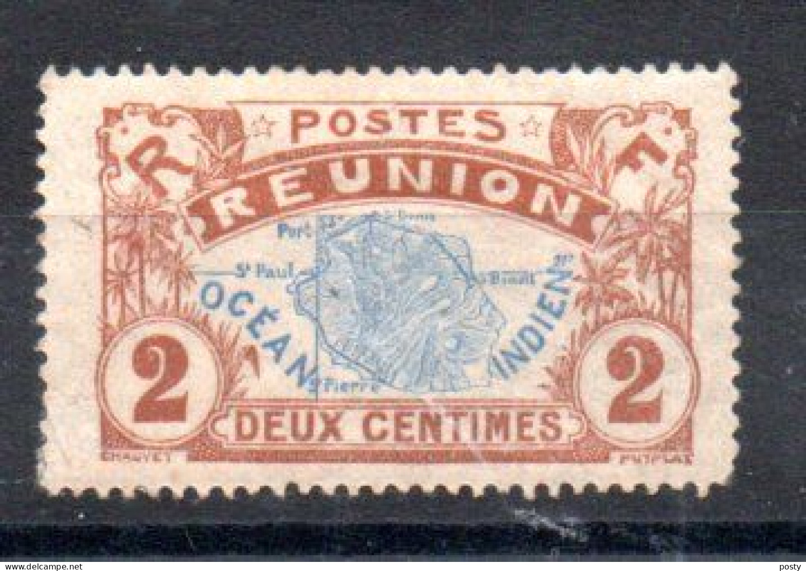 REUNION - SERIE COURANTE - OCEAN INDIEN - 2 - 1907 - - Unused Stamps