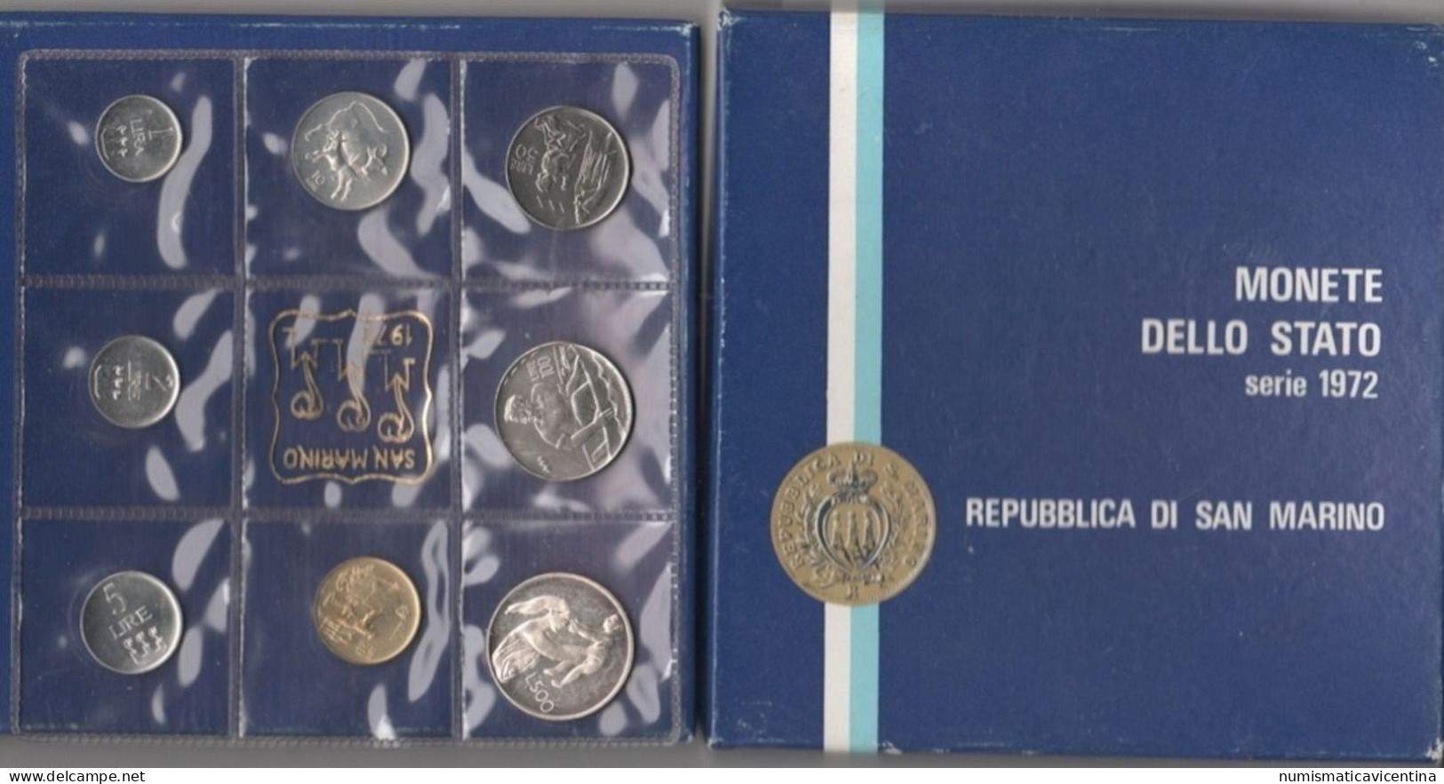 1972 San Marino Serie 1972 Saint Marin Set Coins + Box First Year New Coinage - Saint-Marin