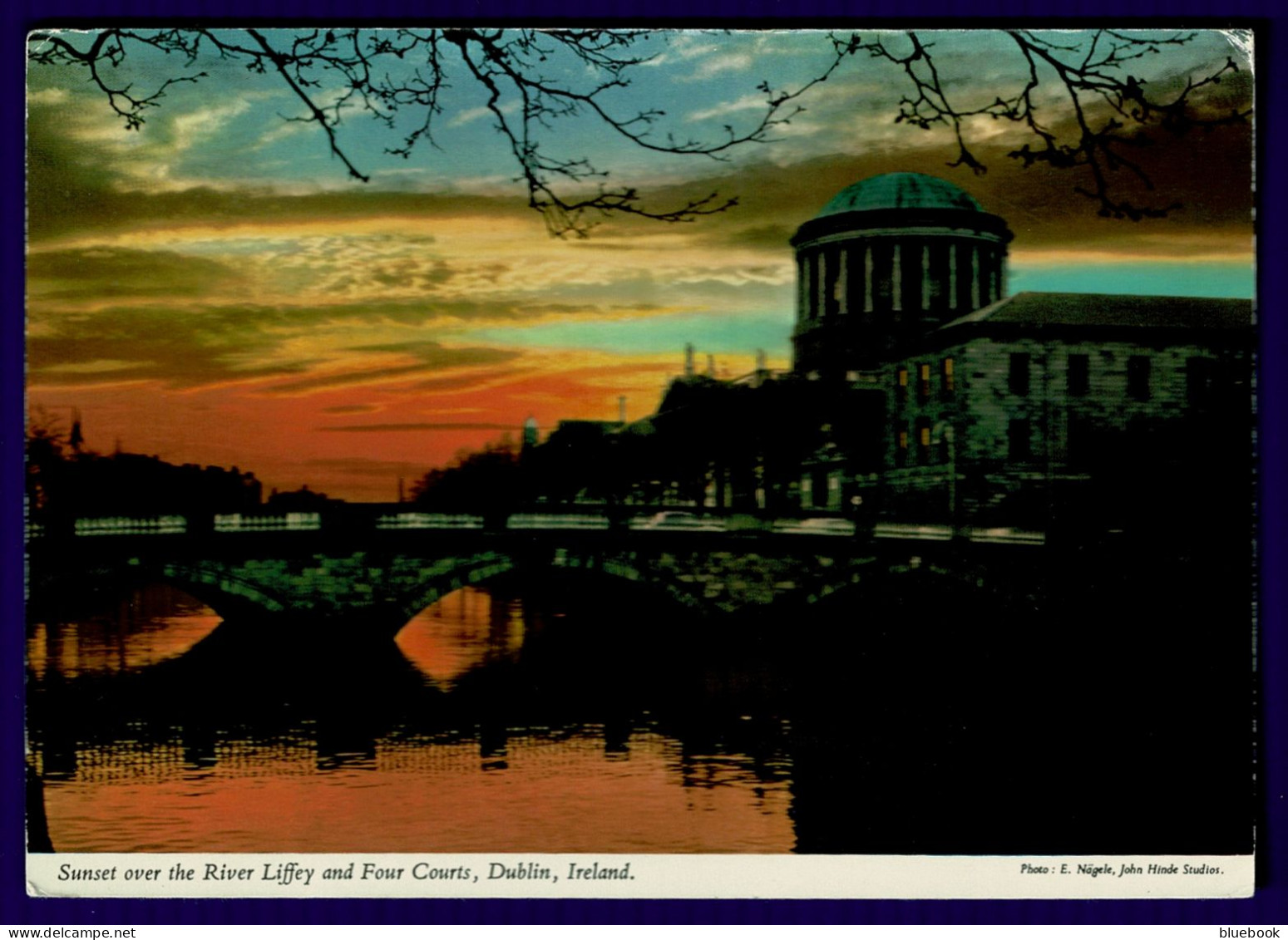 Ref 1642 - 1976 John Hinde Postcard - Sunset Over River Liffey - Dublin Ireland - Dublin