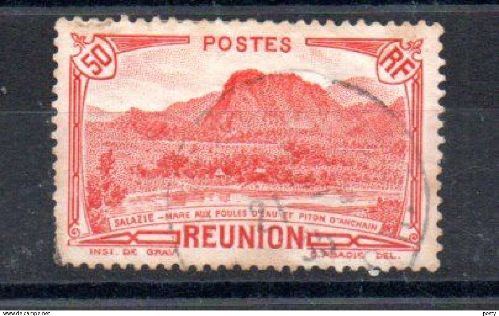 REUNION - SERIE COURANTE - SALAZIE - MARE AUX POULES D'EAU - PITON D'ANCHAIN - 50 - 1933 - - Used Stamps