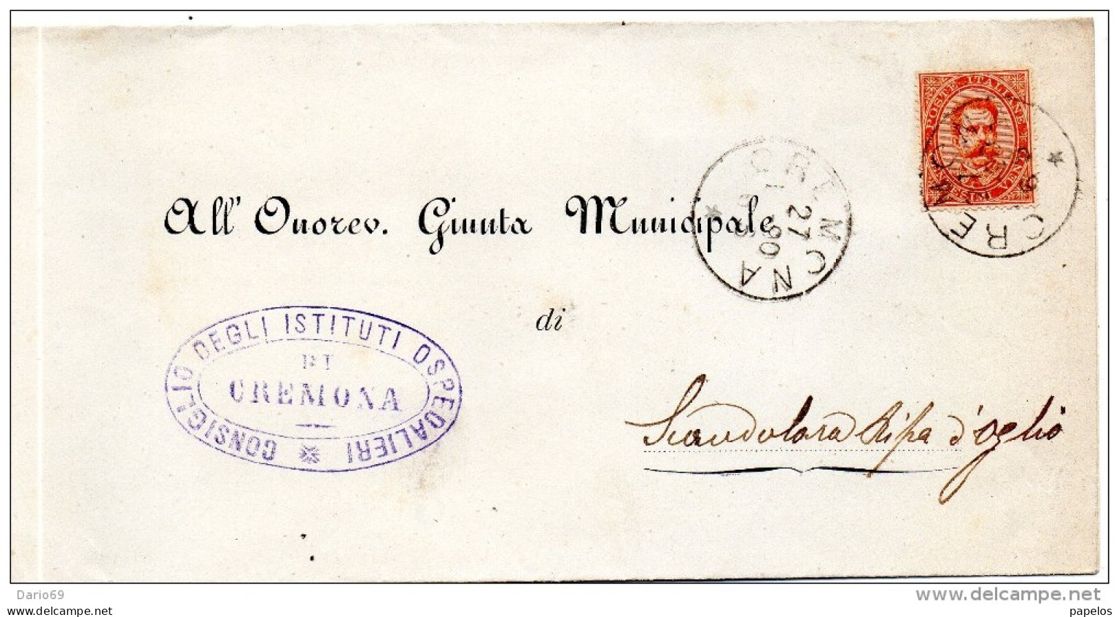 1890  LETTERA  CON  ANNULLO  CREMONA - Marcofilie