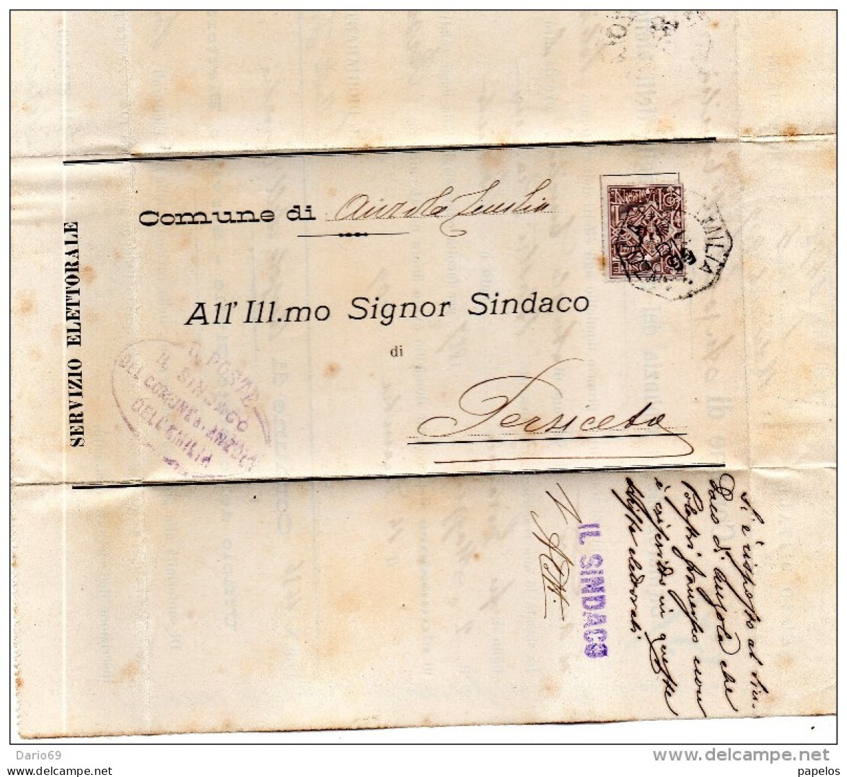 1899  LETTERA  CON  ANNULLO ANZOLA DELL' EMILIA  BOLOGNA - Storia Postale