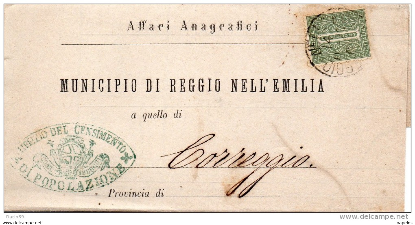 1879  LETTERA CON ANNULLO REGGIO EMILIA - Storia Postale