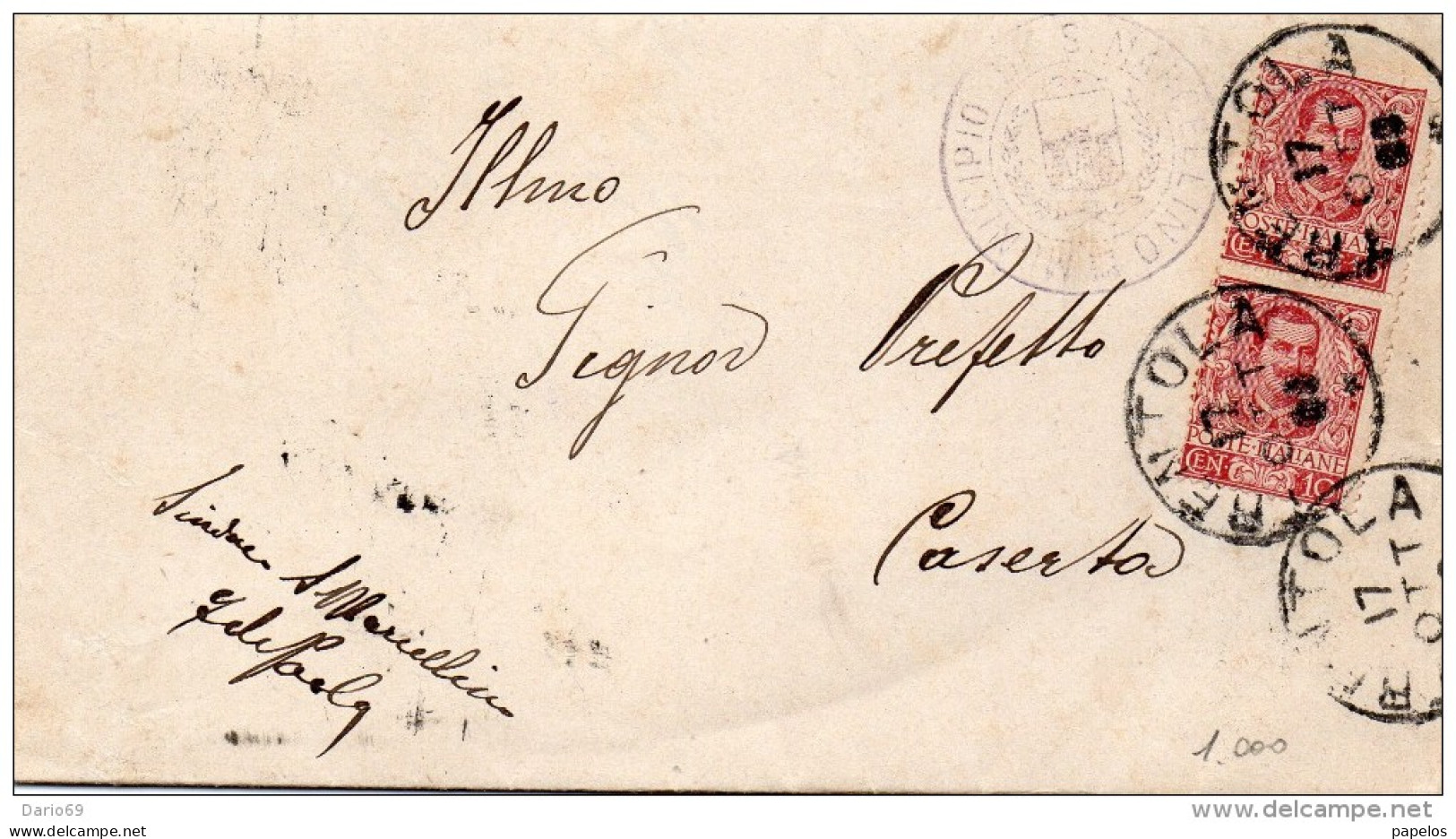 1900  LETTERA CON  ANNULLO TRENTOLA CASERTA - Storia Postale