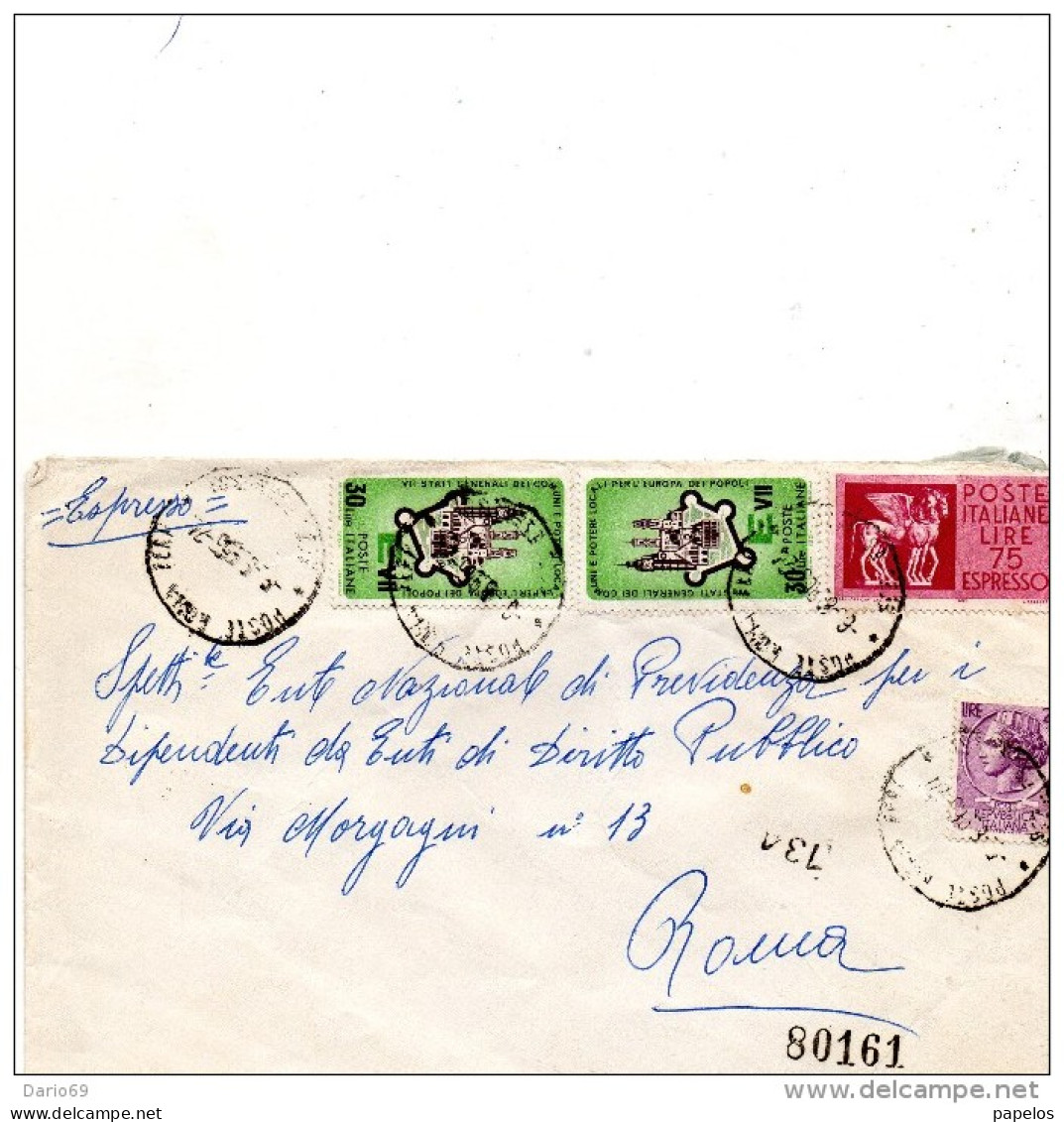 1958  LETTERA ESPRESSO - Poste Exprèsse/pneumatique