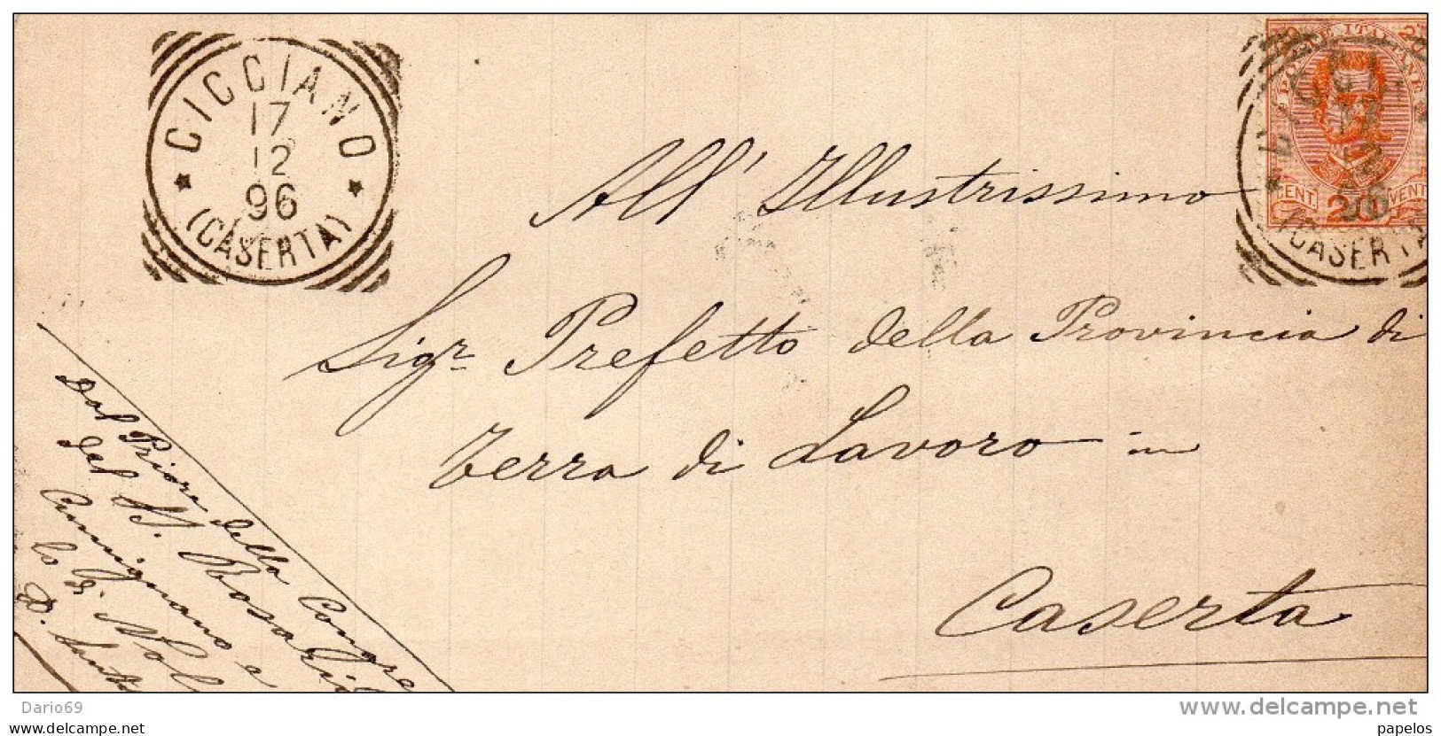 1896  LETTERA  CON  ANNULLO CICCIANO CASERTA - Storia Postale