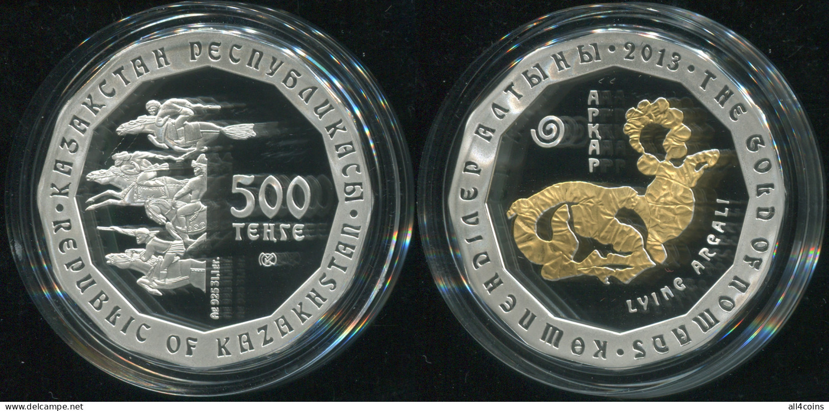 Kazakhstan 500 Tenge. 2013 (Silver. Coin KM#NL. Proof) Argali (Ovis Ammon) - Kazakhstan