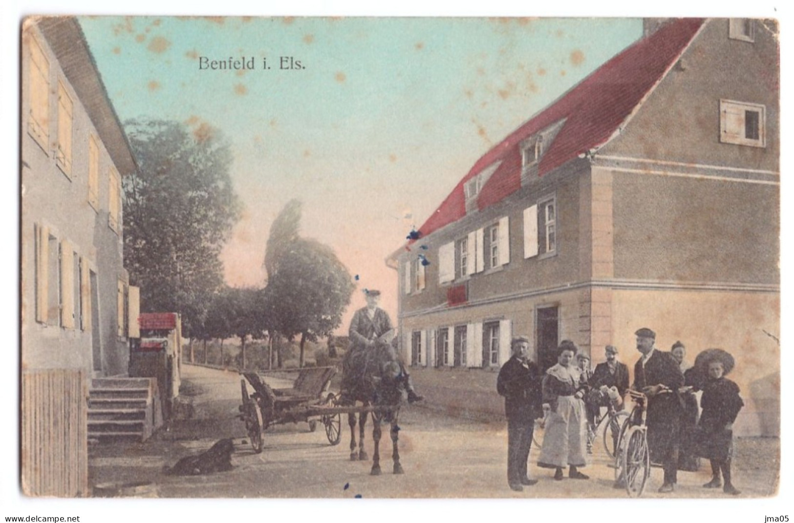 CPA Animée Et Rare De Benfeld - Restaurant Au Zoll (04) - Benfeld