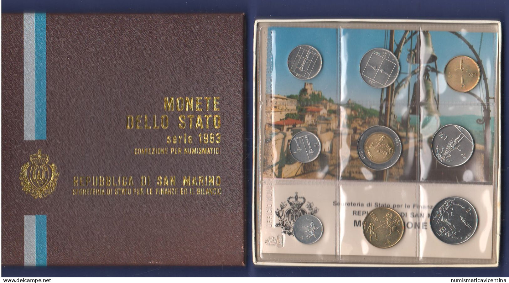 San Marino Serie 1983 Set Coin Saint Marin Set Coins + Box - Saint-Marin