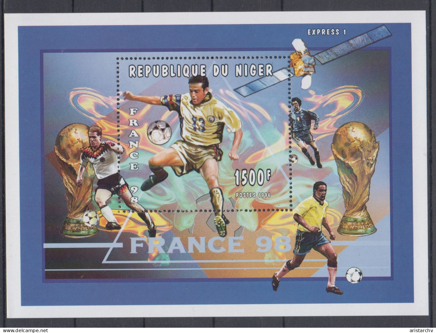 NIGER 1998 FOOTBALL WORLD CUP S/SHEET AND 4 EPREUVE DE LUXE - 1998 – Frankreich