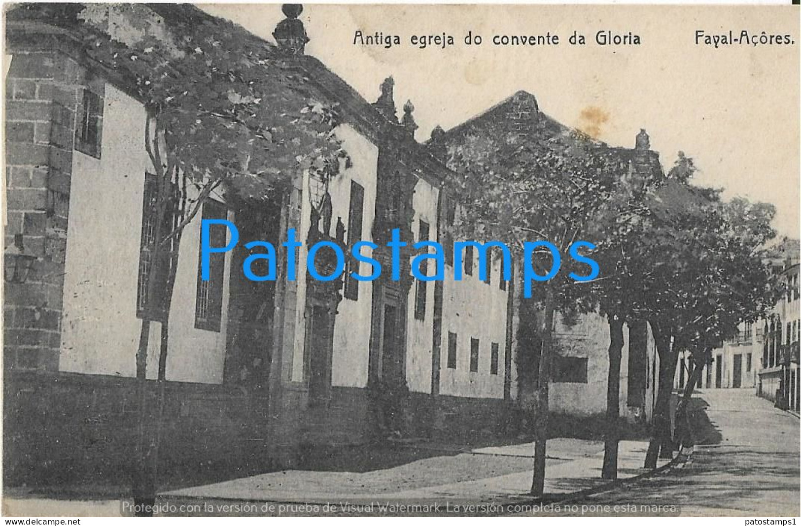 226854 PORTUGAL FAYAL AÇORES OLD CHURCH & CONVENT GLORIA SPOTTED POSTAL POSTCARD - Autres & Non Classés