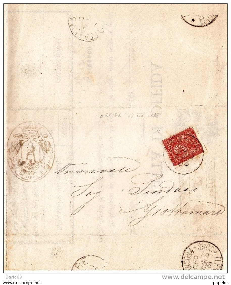 1886  LETTERA CON ANNULLO OFFIDA  ASCOLI PICENO  + GROTTAMMARE - Storia Postale