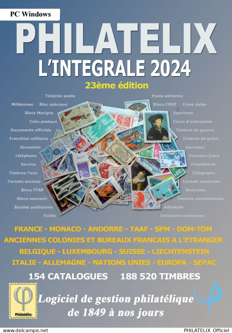 LOGICIEL PHILATELIX INTEGRALE 2024 (Gestion De Collections) - Francés