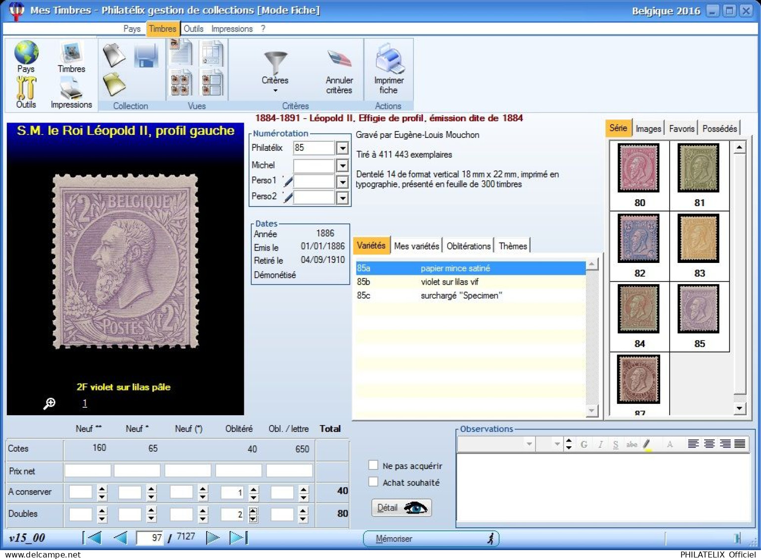 LOGICIEL PHILATELIX INTEGRALE 2024 (Gestion De Collections) - Français