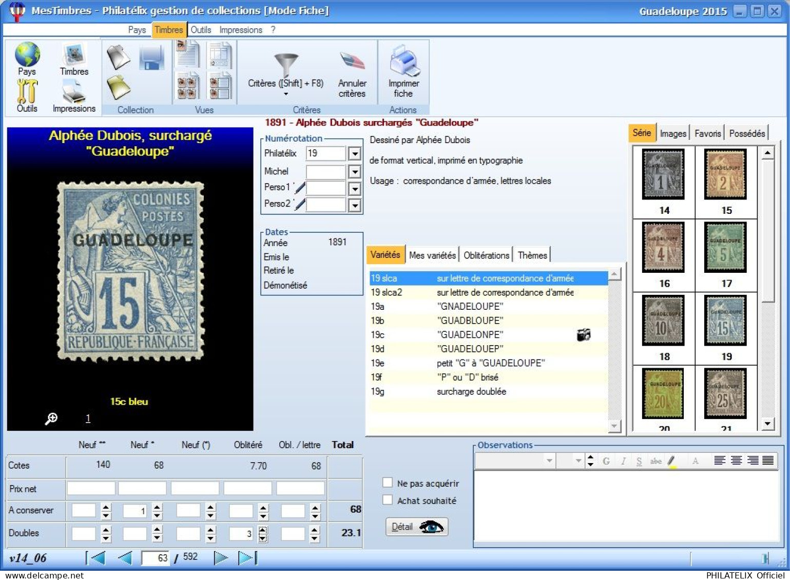 LOGICIEL PHILATELIX INTEGRALE 2024 (Gestion de collections)