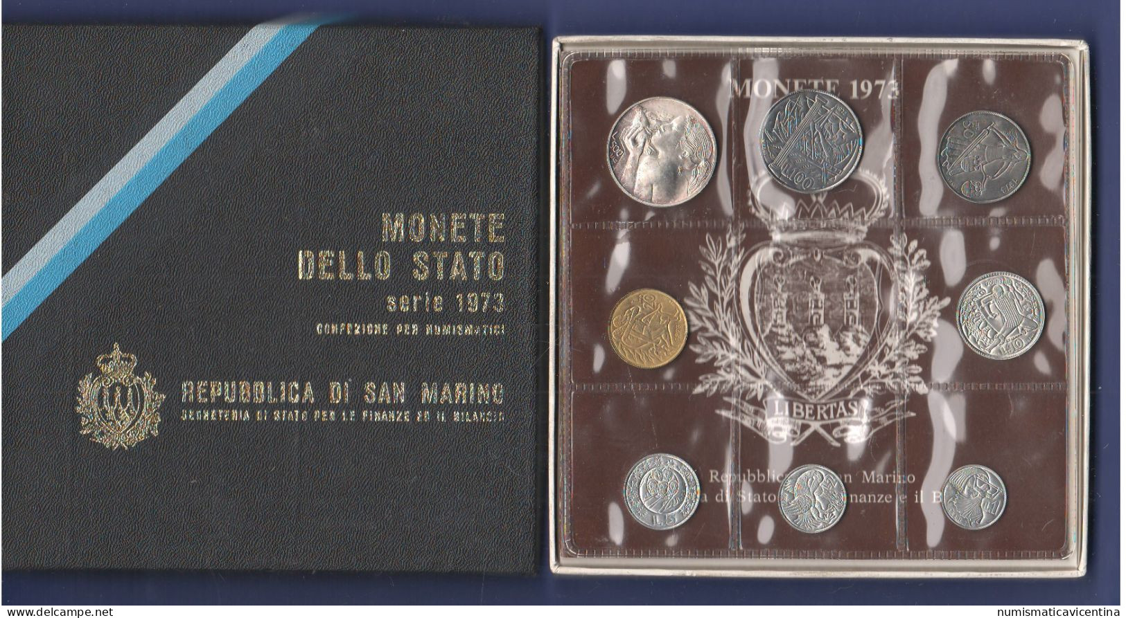 San Marino Serie 1973 Set Coin Saint Marin Set Coins + Box - Saint-Marin