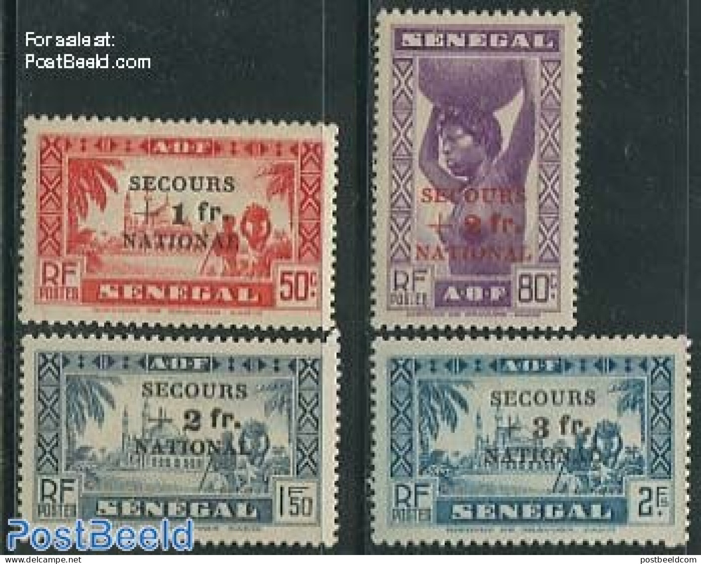 Senegal 1941 National Aid 4v, Mint NH - Senegal (1960-...)