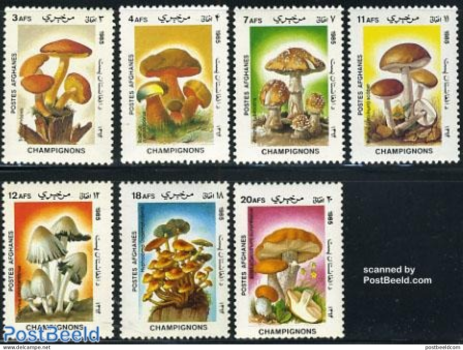 Afghanistan 1985 Mushrooms 7v, Mint NH, Nature - Mushrooms - Pilze
