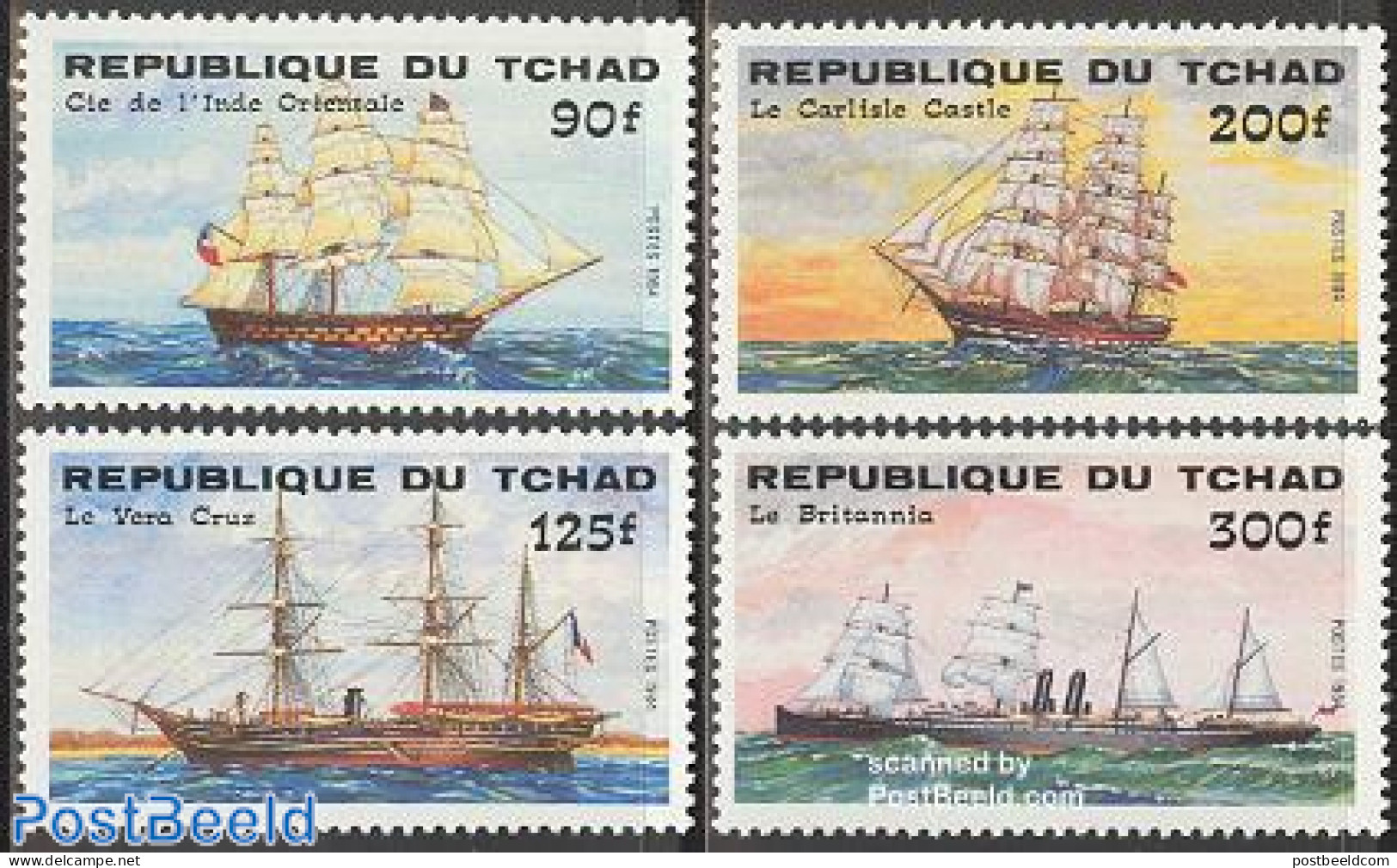 Chad 1984 Ships 4v, Mint NH, Transport - Ships And Boats - Autres & Non Classés