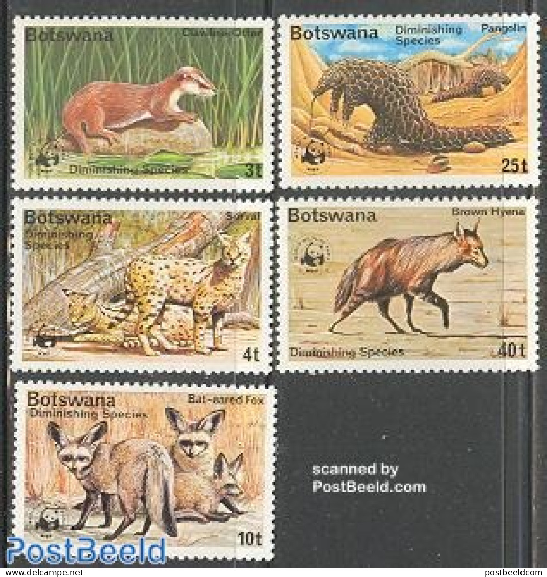 Botswana 1977 WWF, Endangered Animals 5v, Mint NH, Nature - Animals (others & Mixed) - World Wildlife Fund (WWF) - Botswana (1966-...)