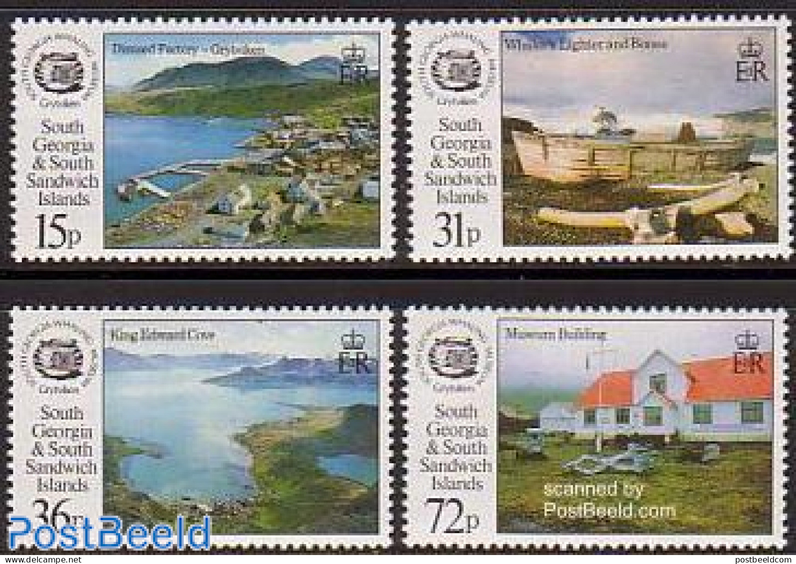 South Georgia / Falklands Dep. 1993 Whale Museum 4v, Mint NH, Nature - Sea Mammals - Art - Museums - Museen