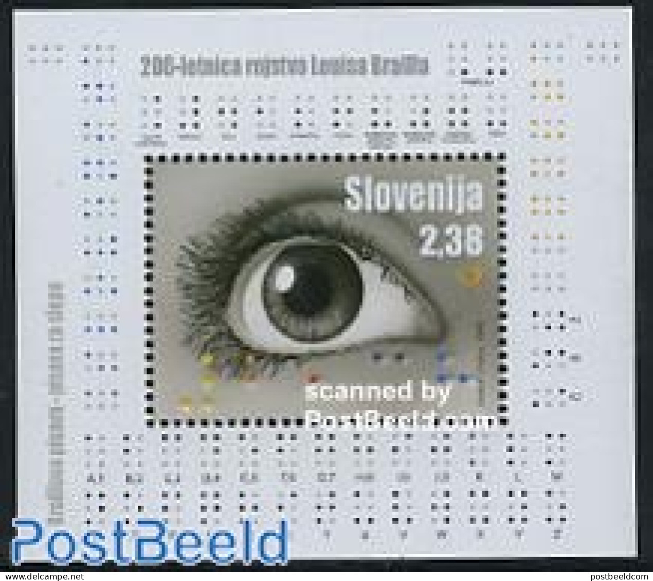Slovenia 2009 Louis Braille S/s, Mint NH, Health - Science - Disabled Persons - Inventors - Handicap