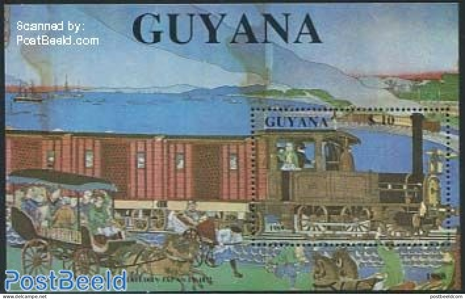 Guyana 1989 Railways (train To Right), Mint NH, Transport - Railways - Treinen