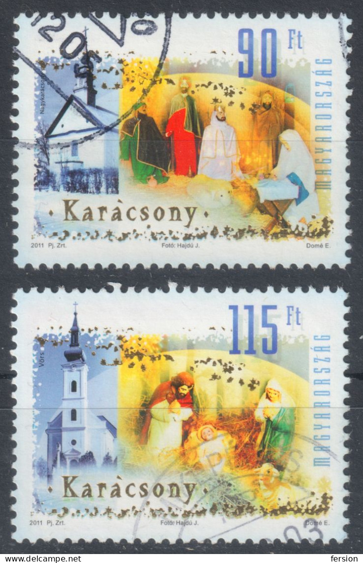 2011 - Hungary - Christmas - Used / Church Cathedral Chapel / Jesus Mary Three KINGS - Bethlehem - Postmark MIKEPÉRCS - Used Stamps