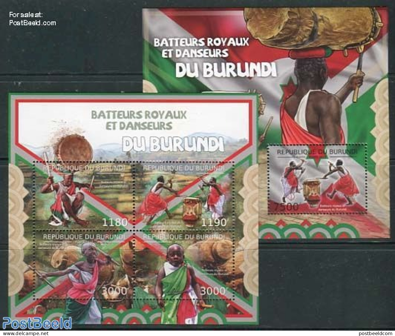 Burundi 2012 Royal Drummers & Dancers 2 S/s, Mint NH, Performance Art - Dance & Ballet - Music - Tanz