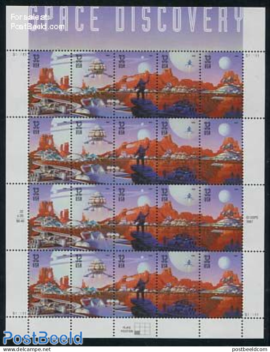 United States Of America 1998 Space Discovery M/s, Mint NH, Transport - Space Exploration - Unused Stamps