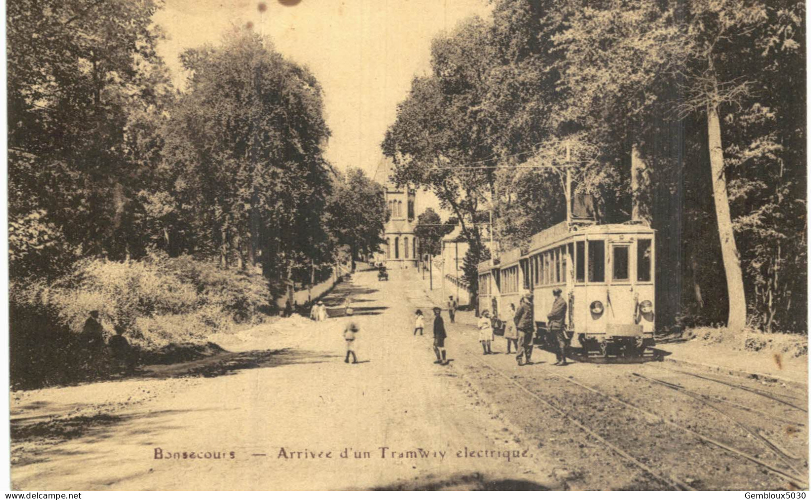 (25) Bonsecours  Arrivée Du Tramway électrique - Péruwelz